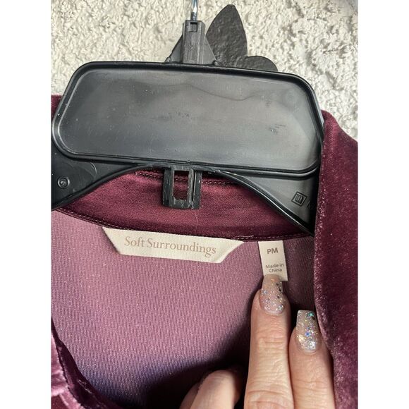 Soft Surroundings Velvet Boyfriend Tunic - Size Medium Petite - Berry - Picture 6 of 7